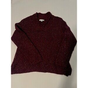 Coldwater Creek Women's Long Sleeve Sweater Size L Shawl Neck Pullover Purple